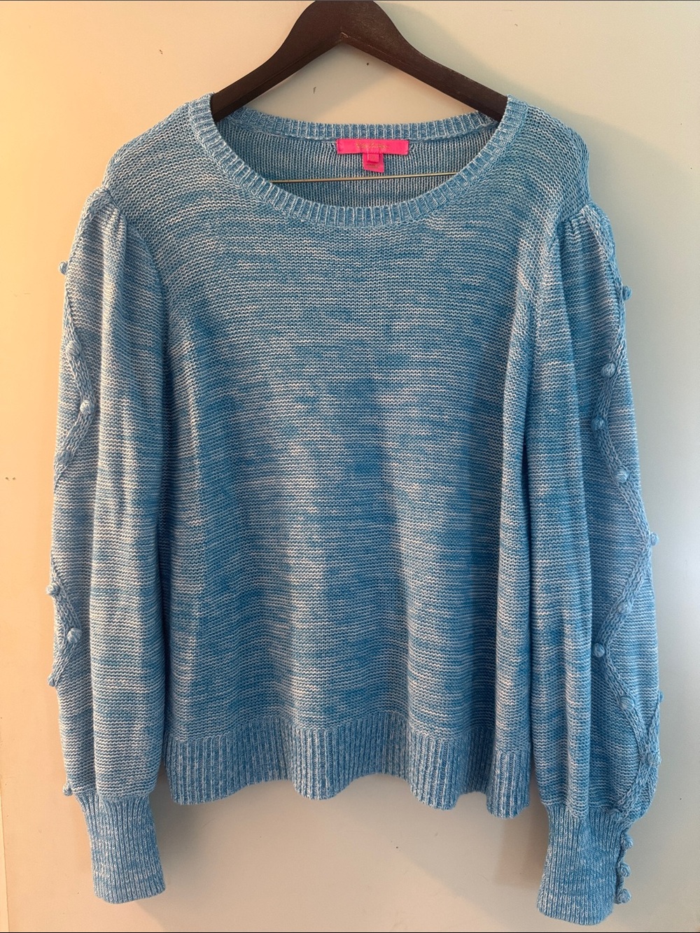 Lilly Pulitzer Women’s Sky Blue Knit Crewneck Sweater Sz Extra Large EUC